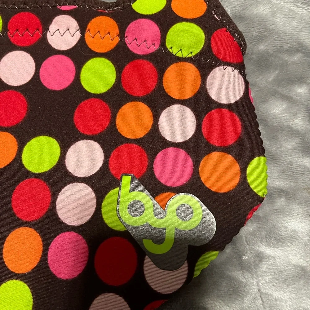 BYO Polka Dot Insulated Lunch Tote — Brown with Multicolor Dots